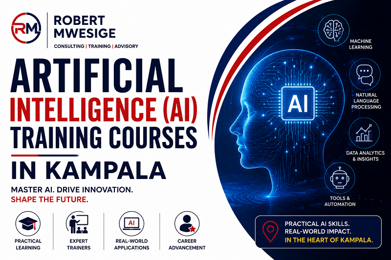 An AI Course in Uganda Explores Artificial Intelligence, Focusing on Core Concepts Like Machine Learning, Neural Networks, And Practical Applications. You Can Start from Introductory Overviews to Advanced Technical Training Generative AI, Agentic Workflows, And Predictive Analytics Frameworks.