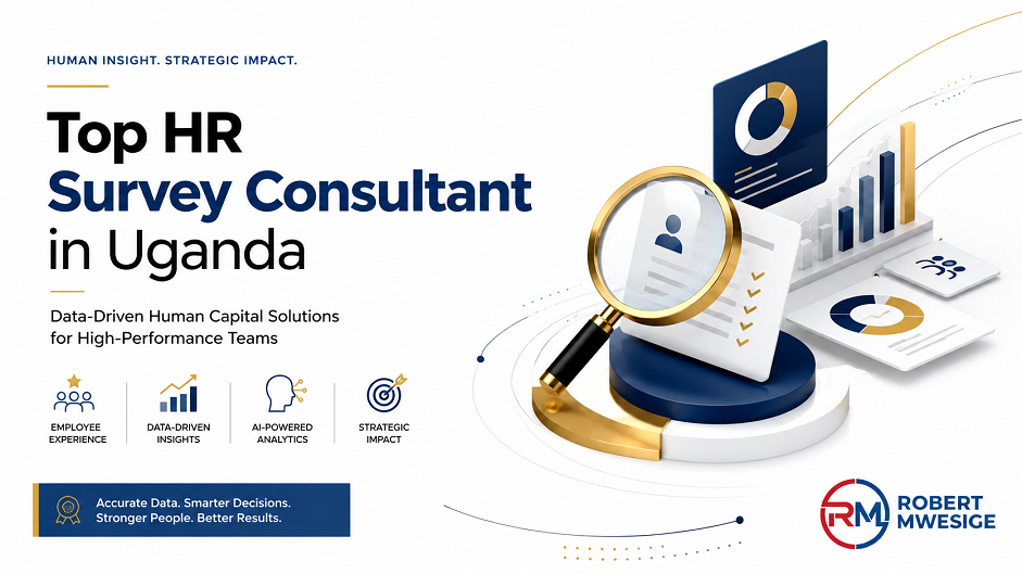 Looking for the top HR survey consultant in Uganda? Robert Mwesige delivers data-driven salary benchmarking, employee engagement surveys, and human capital audits optimized with AI and digital transformation. Maximize workforce retention today.
