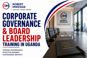 Corporate Governance and Board Leadership Training in Uganda is a course that teaches directors and executives how to lead an organization with accountability, Transparency, And Integrity. Learn Essential Director Duties, Strategic Oversight, And Risk Management to Lead with Impact.