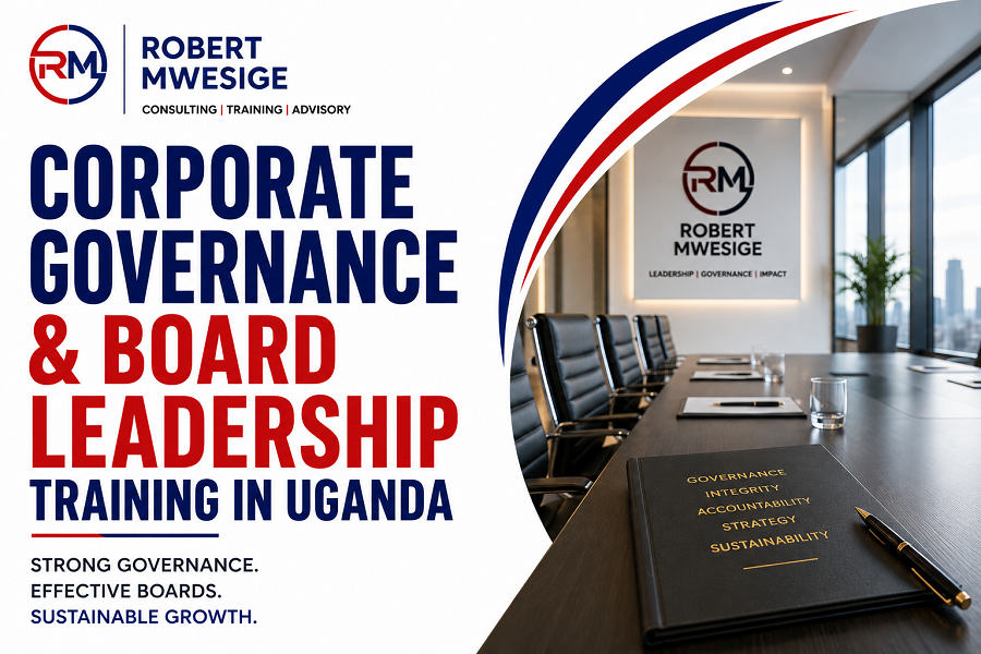 Corporate Governance and Board Leadership Training in Uganda is a course that teaches directors and executives how to lead an organization with accountability, Transparency, And Integrity. Learn Essential Director Duties, Strategic Oversight, And Risk Management to Lead with Impact.