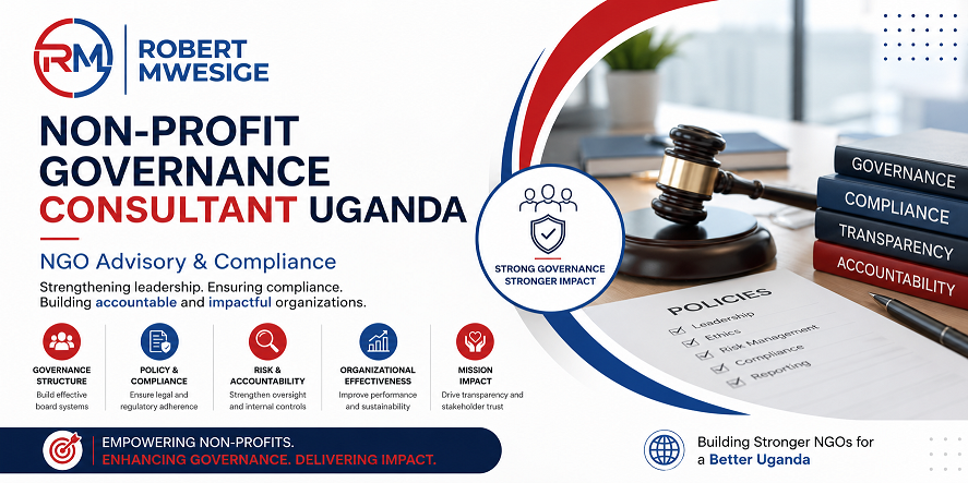 Leading independent non-profit governance consultant in Uganda. Expert advisory on NGO Bureau compliance, board development, USAID/EU donor readiness, and strategic planning in Kampala and across East Africa.