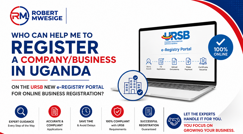 Master how to register a company in Uganda with our definitive URSB New e-Registry Portal guide. Learn about company incorporation in Uganda, business registration in Uganda, URSB online registration, and URSB registration fees. Access top corporate advice from certified company registration agents in Kampala.