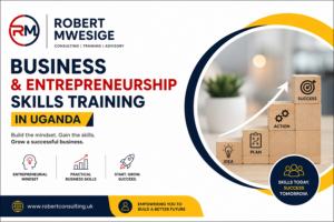 Business Skills and Entrepreneurship Training in Uganda Is a Practical Course That Teaches People How to Start, Run, And Grow a Business. It Builds Core Abilities Like Managing Money, Finding Market Opportunities, Leading Teams, And Handling Risks to Turn Ideas into Stable Companies.